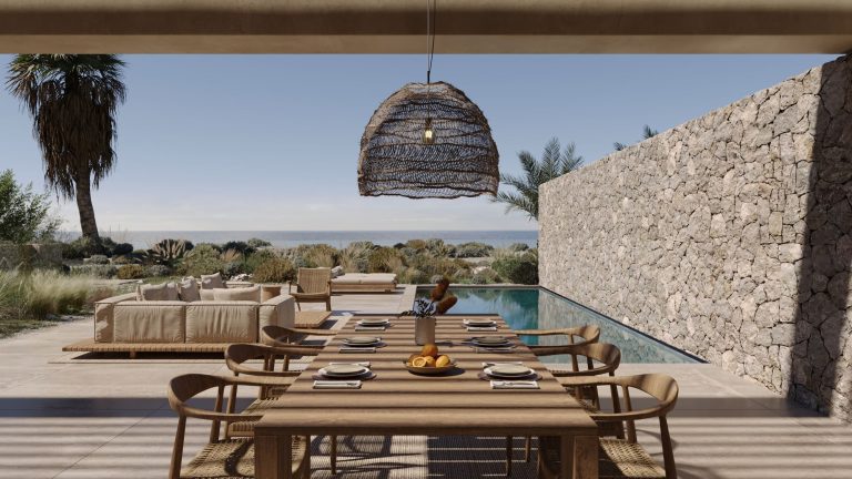 Seafront villa for sale in Chania Crete - External Dining