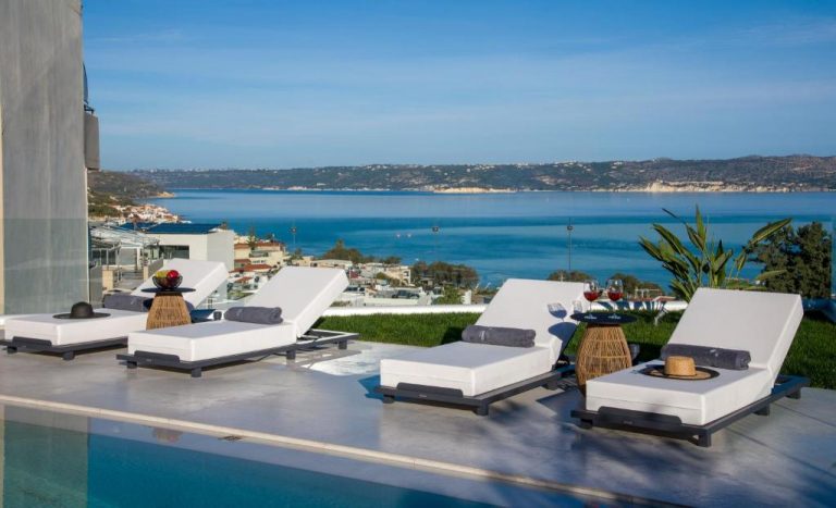 Villa for sale in Kalyves Chania Crete - Views from pool